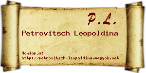 Petrovitsch Leopoldina névjegykártya